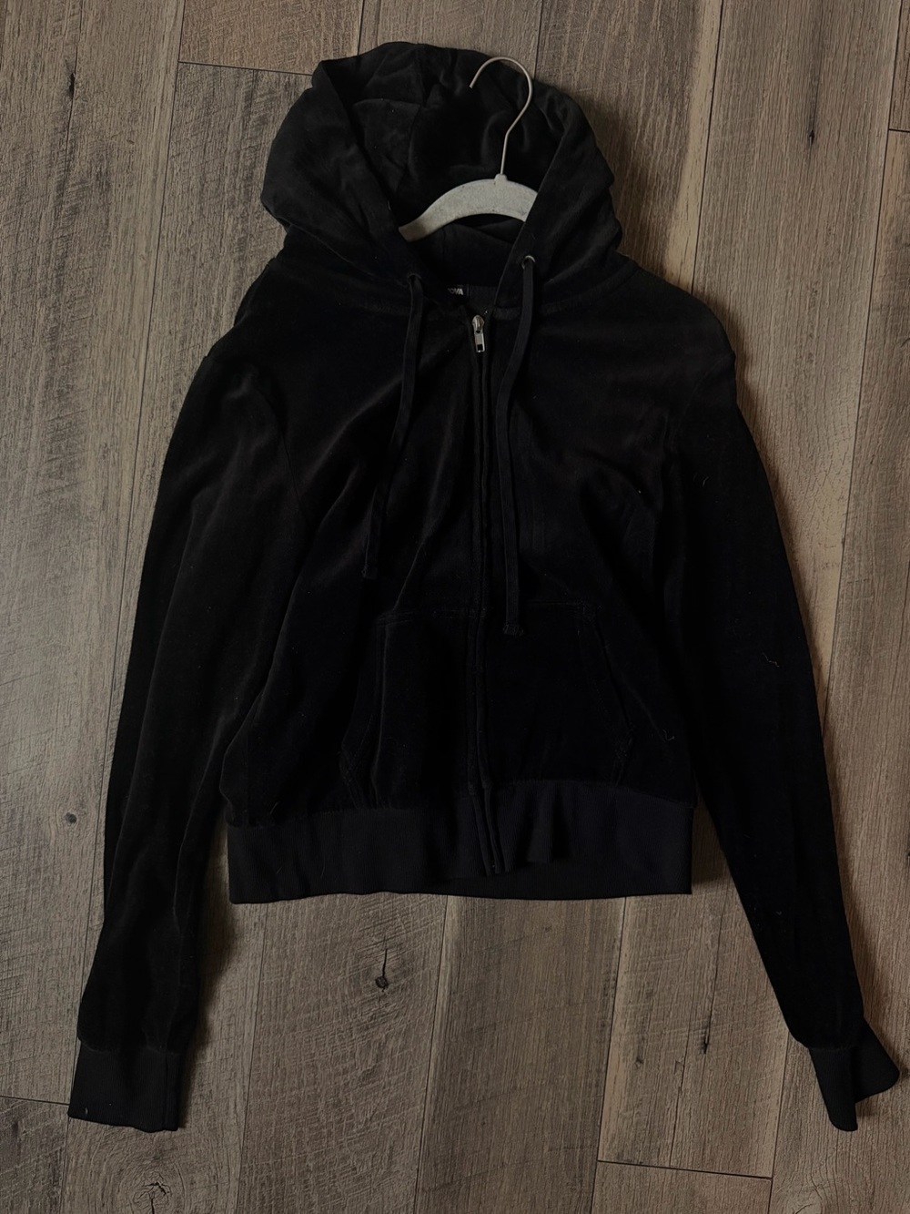 Fashion Nova Black Zip-Up Utility Hoodie Jacket